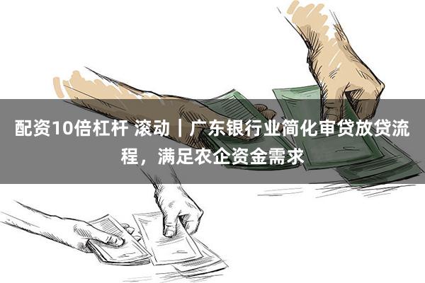 配资10倍杠杆 滚动｜广东银行业简化审贷放贷流程，满足农企资金需求